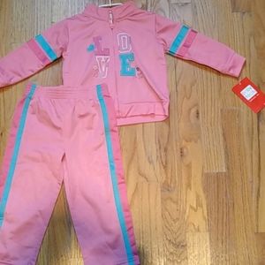 2 piece pink track suit